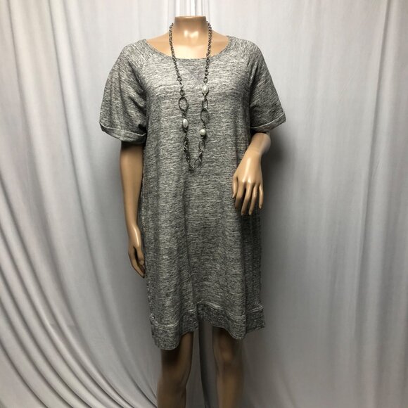 Daily Ritual Sweatshirt Dress Womens Size XL Gray Short Sleeve Casual Comfy - Picture 1 of 8